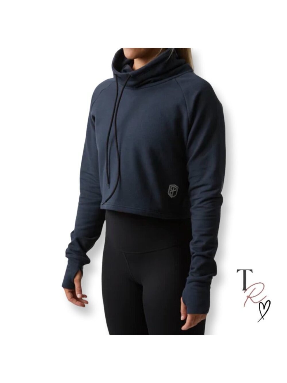 Born Primitive Cowl at the Half Moon Cropped Pullover Hoodie Charcoal Medium